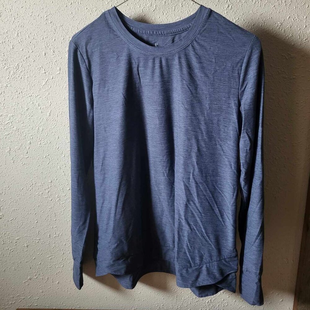 Skechers women's long sleeve, stretchy, blue shirt, Small